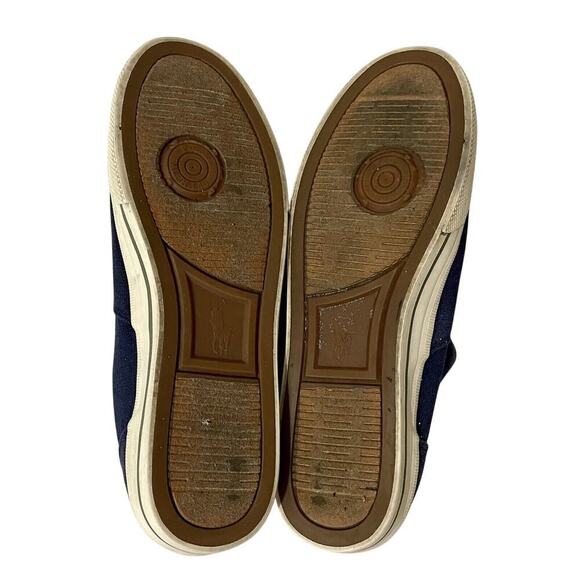 Polo Ralph Lauren Vaughn Sneaker Shoes 9.5 D Blue Canvas Lace Up Men Pre… - Picture 5 of 8